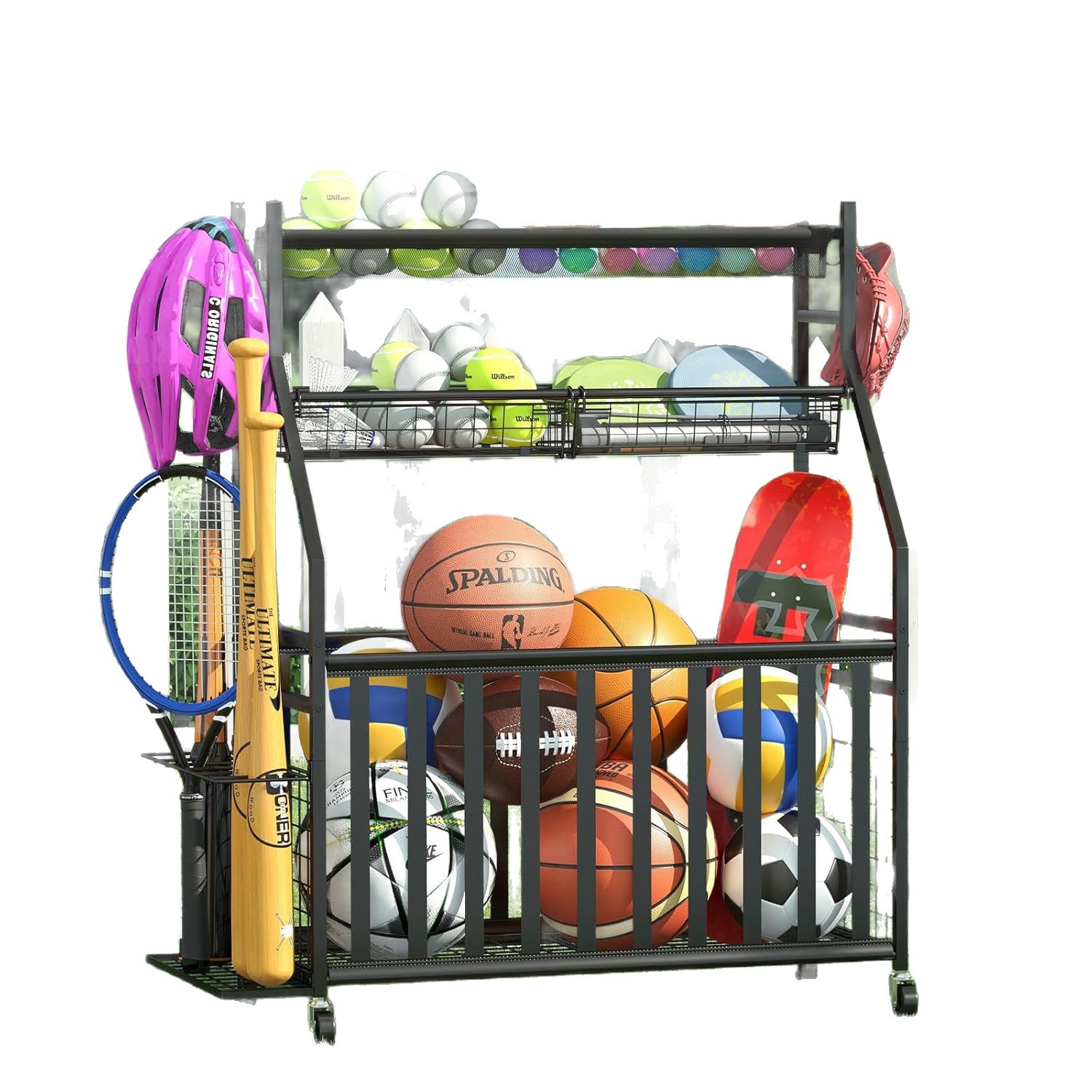 Sports Equipment Bag With Wheels - Opbergtas voor sportuitrusting Geïntegreerd balrek Opbergrek