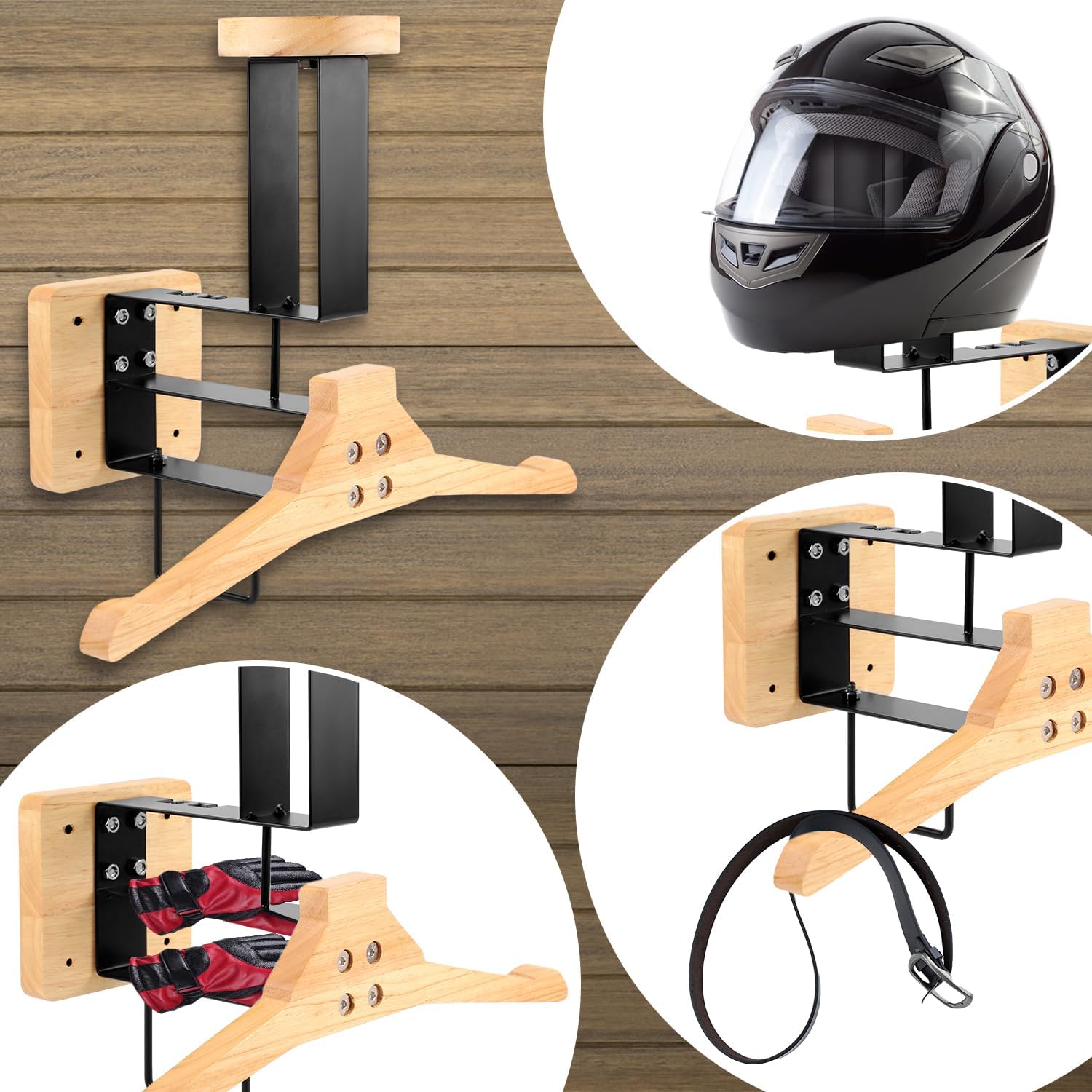 Houten motorhelmhouder, wandha - Sports Equipment Rack recensie en prijs