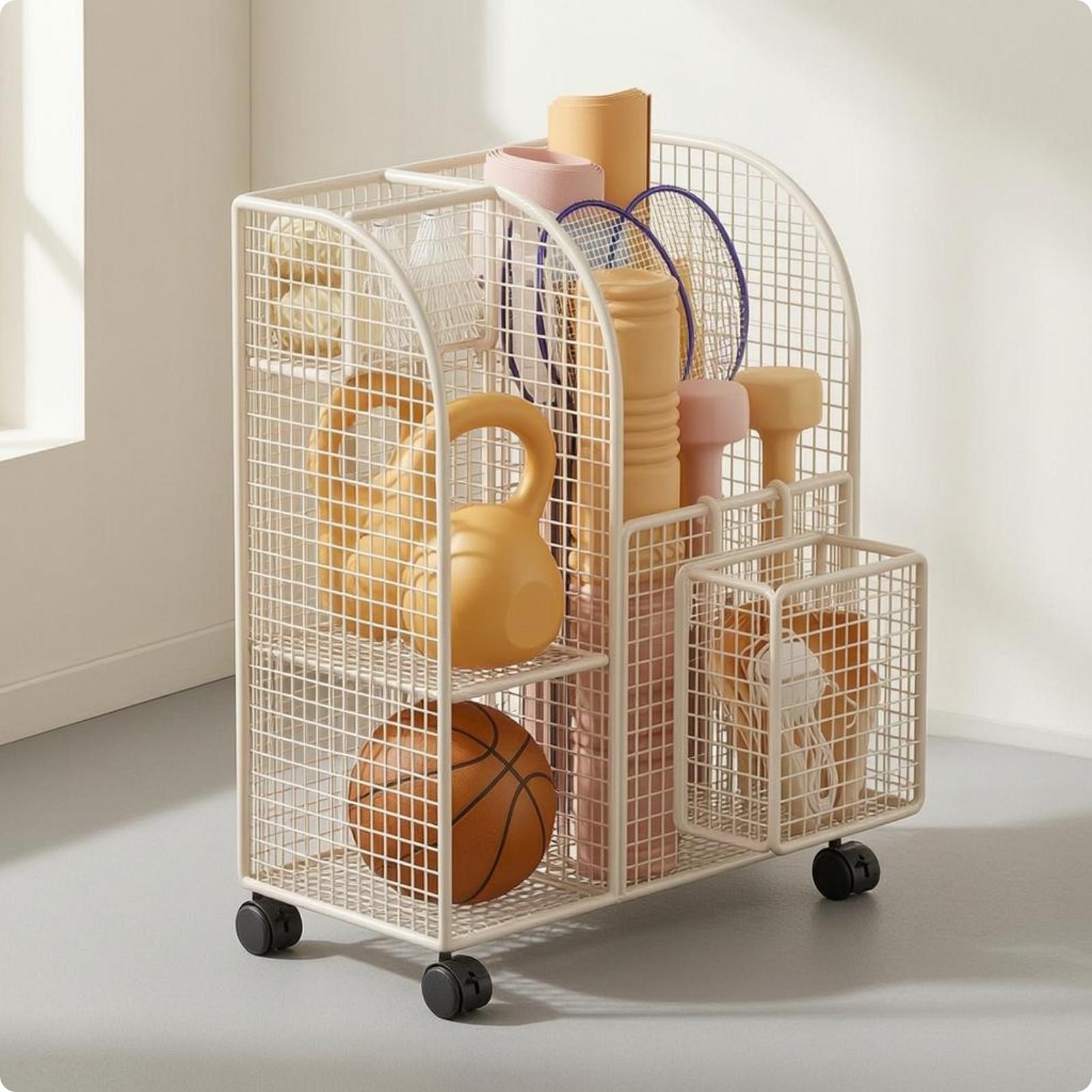 Meerdelige metalen draadopberg - Sports Equipment Cart recensie en prijs