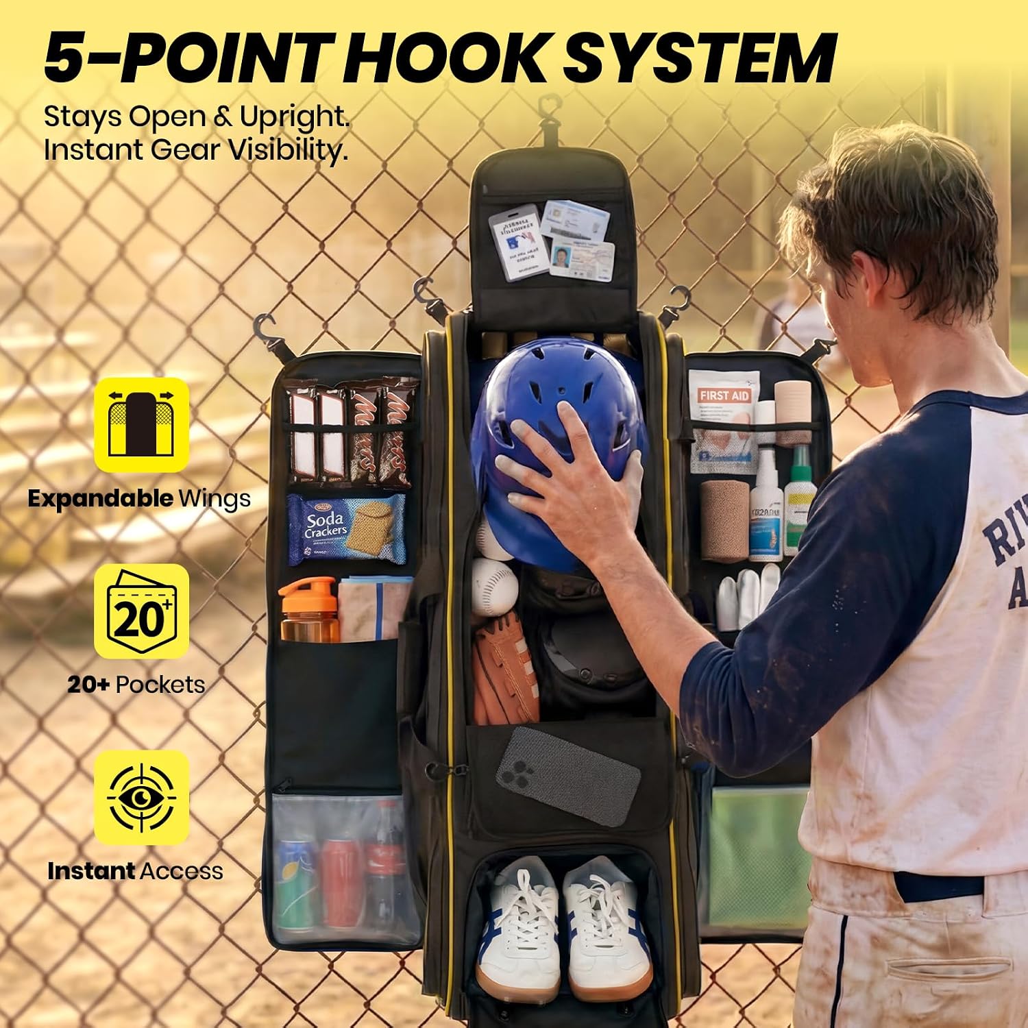 100L Rolbare Baseballtas voor  - Sports Equipment Bag With Wheels recensie en prijs