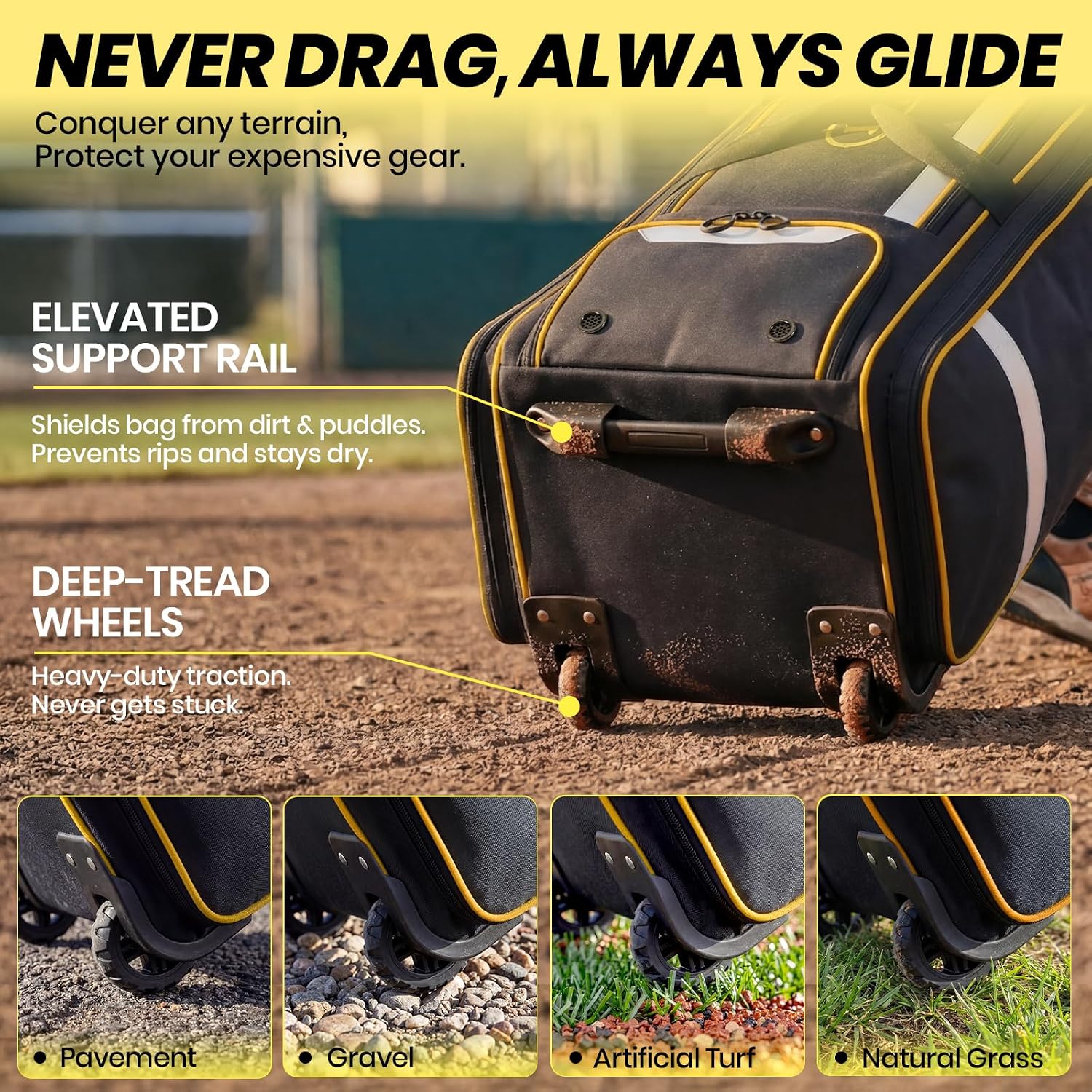 100L Rolbare Baseballtas voor  - Sports Equipment Bag With Wheels recensie en prijs