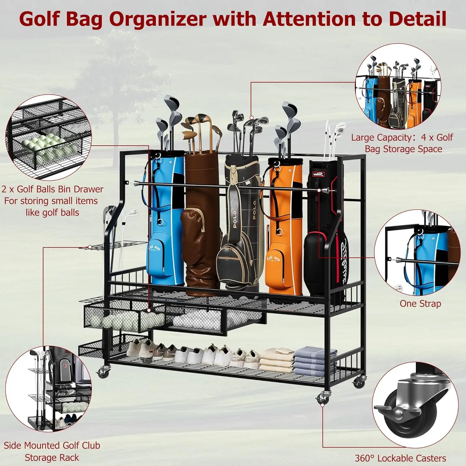 Multifunctionele rollende golf - Sports Equipment Bag With Wheels recensie en prijs
