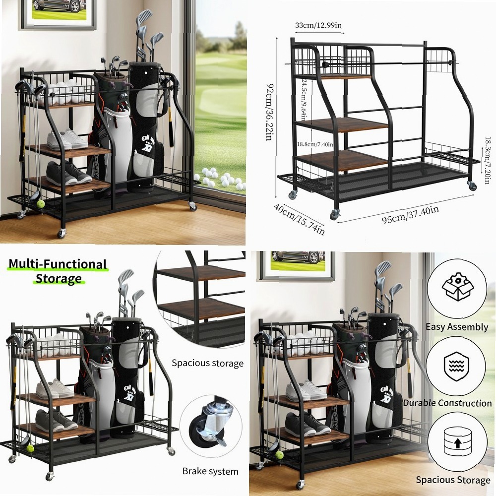 Mobiele golftasrek met wielen, - Sports Equipment Bag With Wheels recensie en prijs